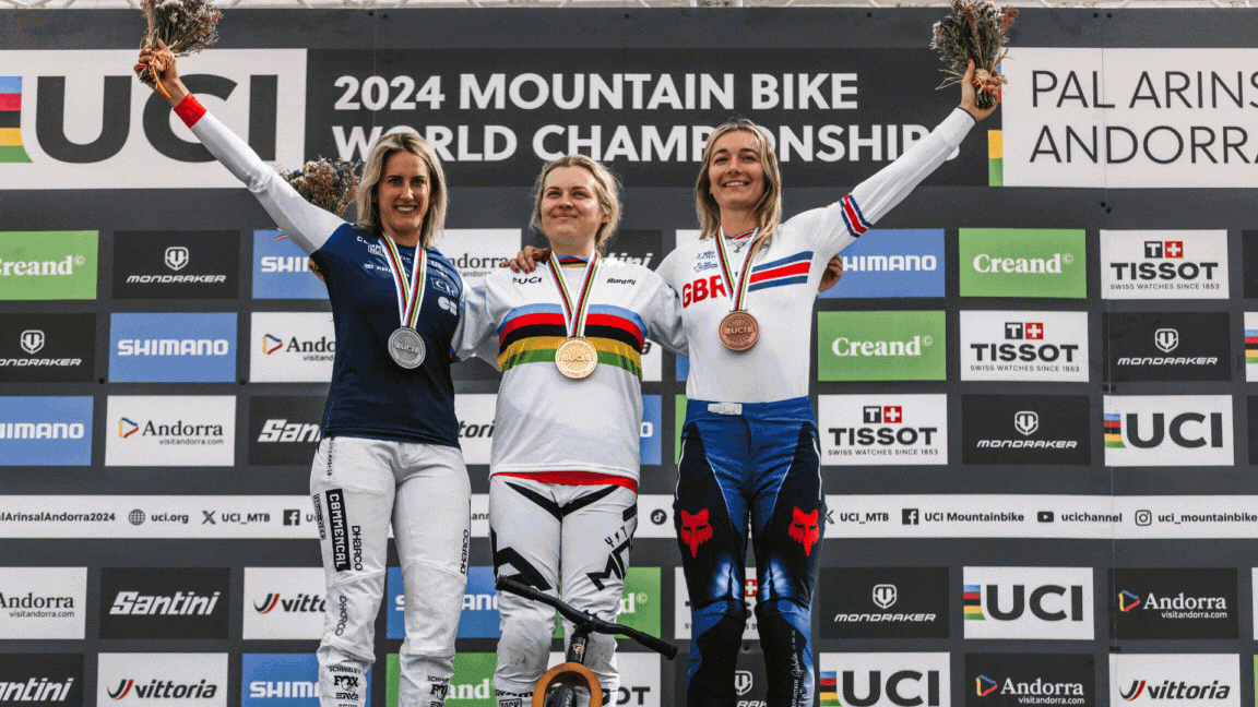 Tahnée Seagrave wins a bronze medal at the Mountain Bike World Championships in Andorra.