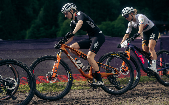The KTM MTB Racing Factory team shines at the UCI XCO World Cup in Leogang